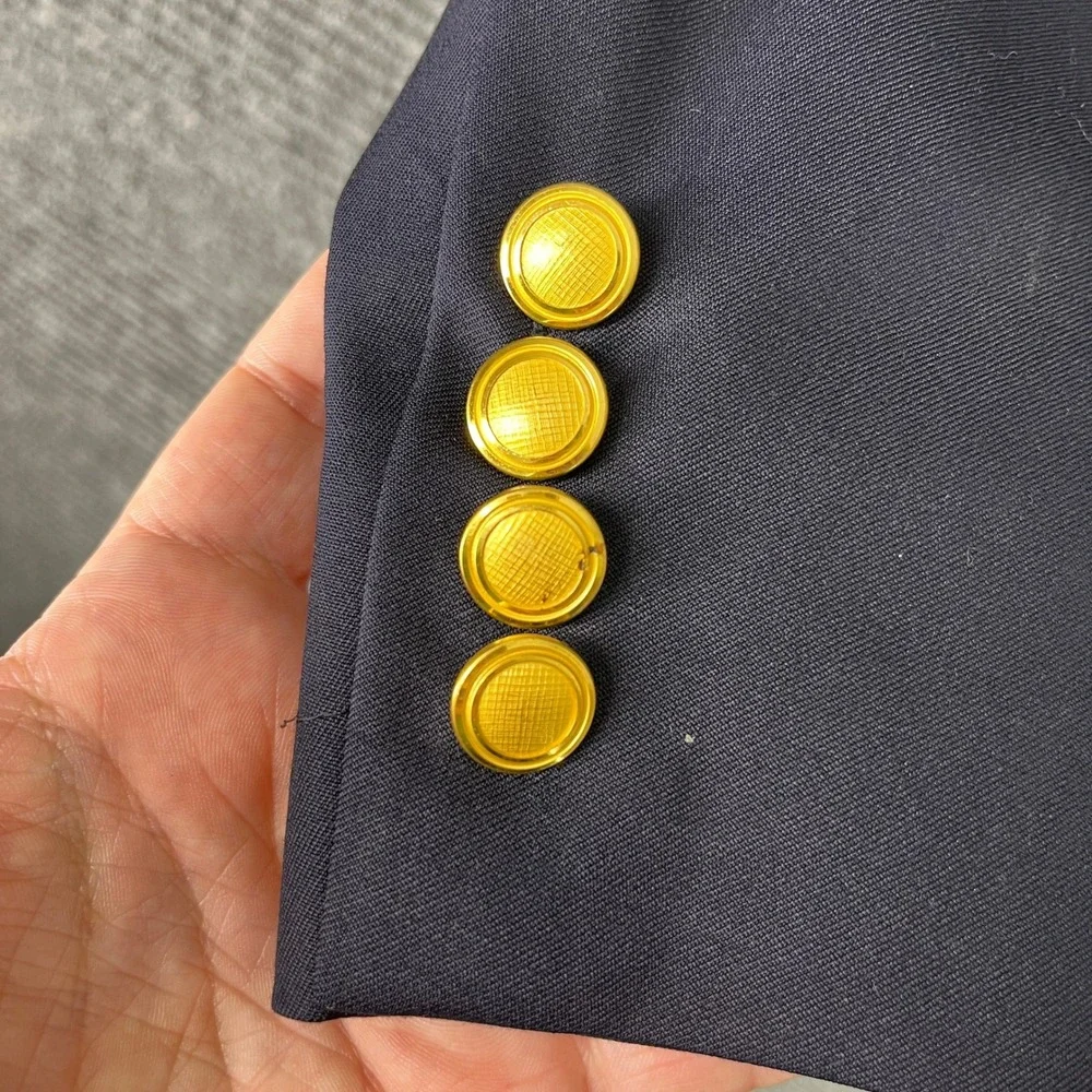 Hart Schaffner Marx Gold Trumpeter Blazer‎ Mens 44L Gold Metal Buttons Navy USA